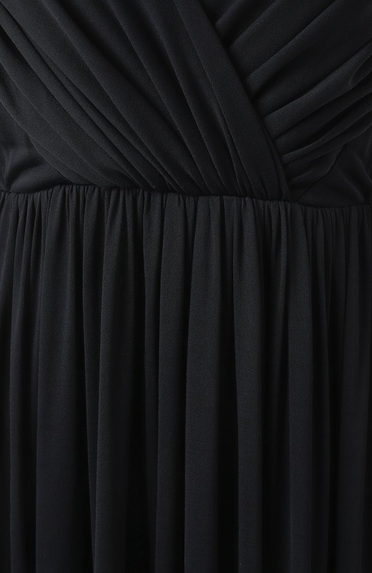 Женское платье из вискозы и шелка GIAMBATTISTA VALLI черного цвета, арт. 25SSPVCL5179-21JER | Фото 6 (Материал сплава: Проставлено; Материал внешний: Вискоза; Драгоценные камни: Проставлено; Длина Ж (юбки, платья, шорты): Макси; Женское Кросс-КТ: Платье-одежда; Случай: Вечерний; Рукава: На бретелях; Стили: Кэжуэл)