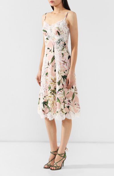 Платье с принтом DOLCE & GABBANA розового цвета по цене 246000 руб., арт. F6B3QT/FSAYV, фото 3 Платье с принтом DOLCE & GABBANA, арт. F6B3QT/FSAYV, фото 3