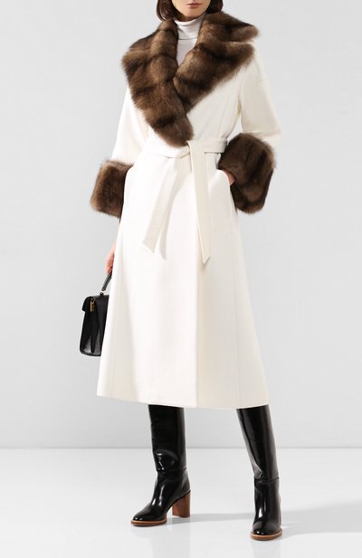 Пальто с меховой отделкой KITON, арт. D48613K05I38, фото 2