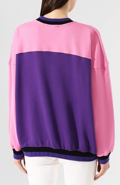 Хлопковый свитшот MSGM фиолетового цвета по цене 19950 руб., арт. 2841MDM69 207299, фото 4 Хлопковый свитшот MSGM, арт. 2841MDM69 207299, фото 4