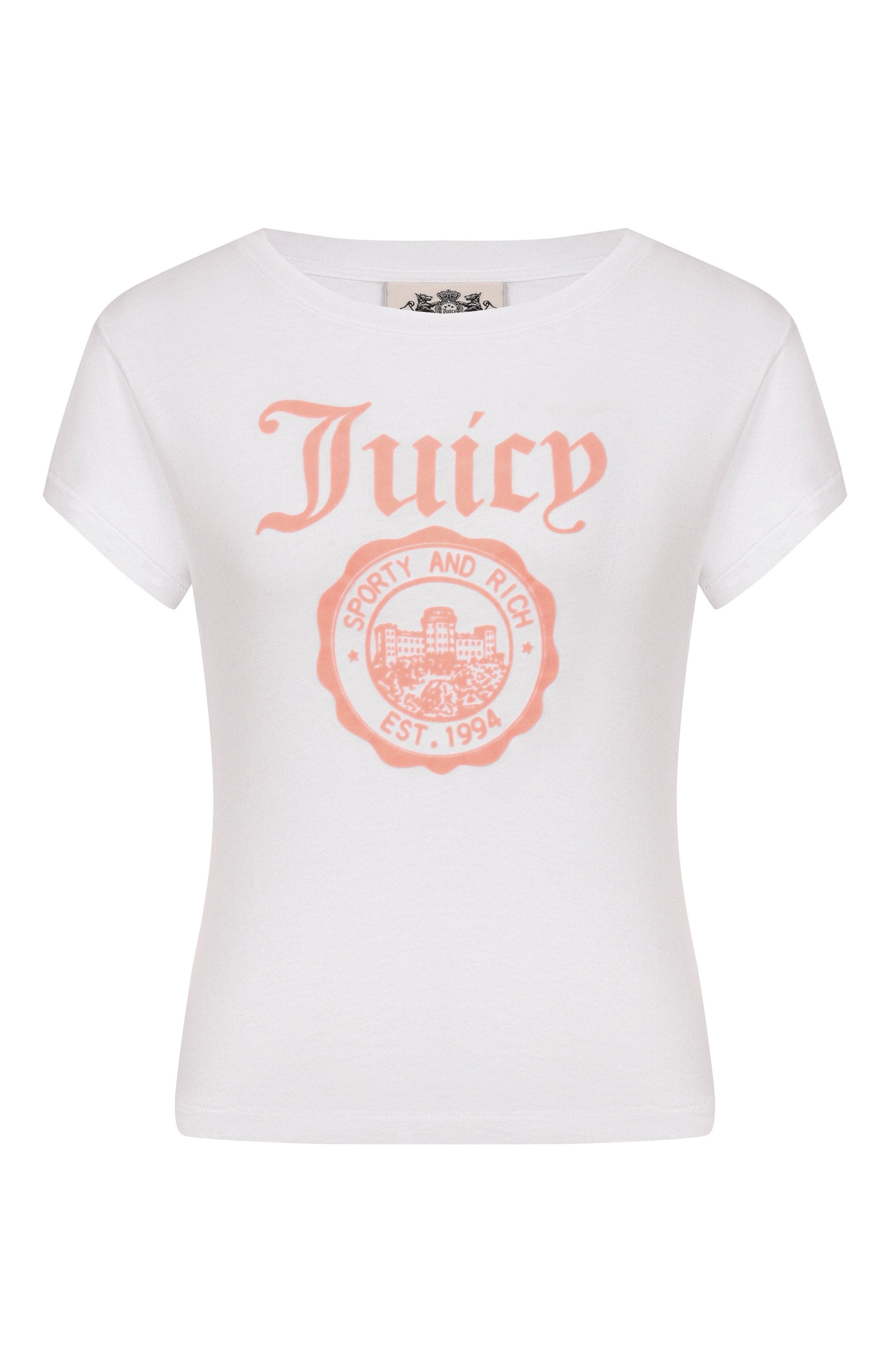 Хлопковая футболка SPORTY AND RICH, арт. T0111716691WH97/JUICY EMBLEM ESSENTIALS TEE, фото 1