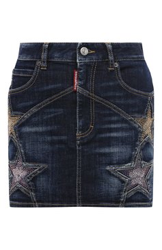 Женская джинсовая юбка DSQUARED2 голубого цвета, арт. S75MA0922/S30664 | Фото 1 (Кро�сс-КТ: Деним; Длина Ж (юбки, платья, шорты): Мини; Стили: Гранж; Материал сплава: Проставлено; Материал внешний: Хлопок, Деним; Драгоценные камни: Проставлено)