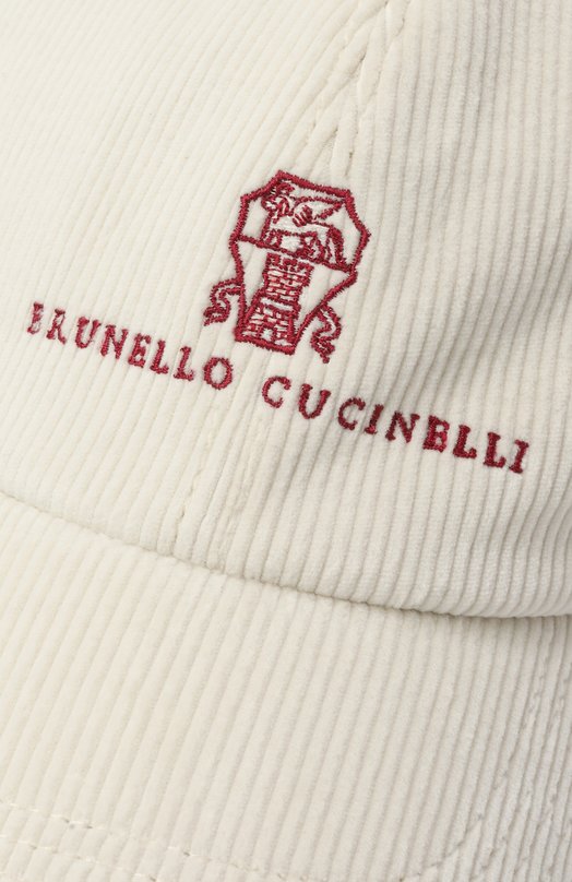 Вельветовая бейсболка Brunello Cucinelli MY4999850 Кремовый  MY4999850 Фото 3