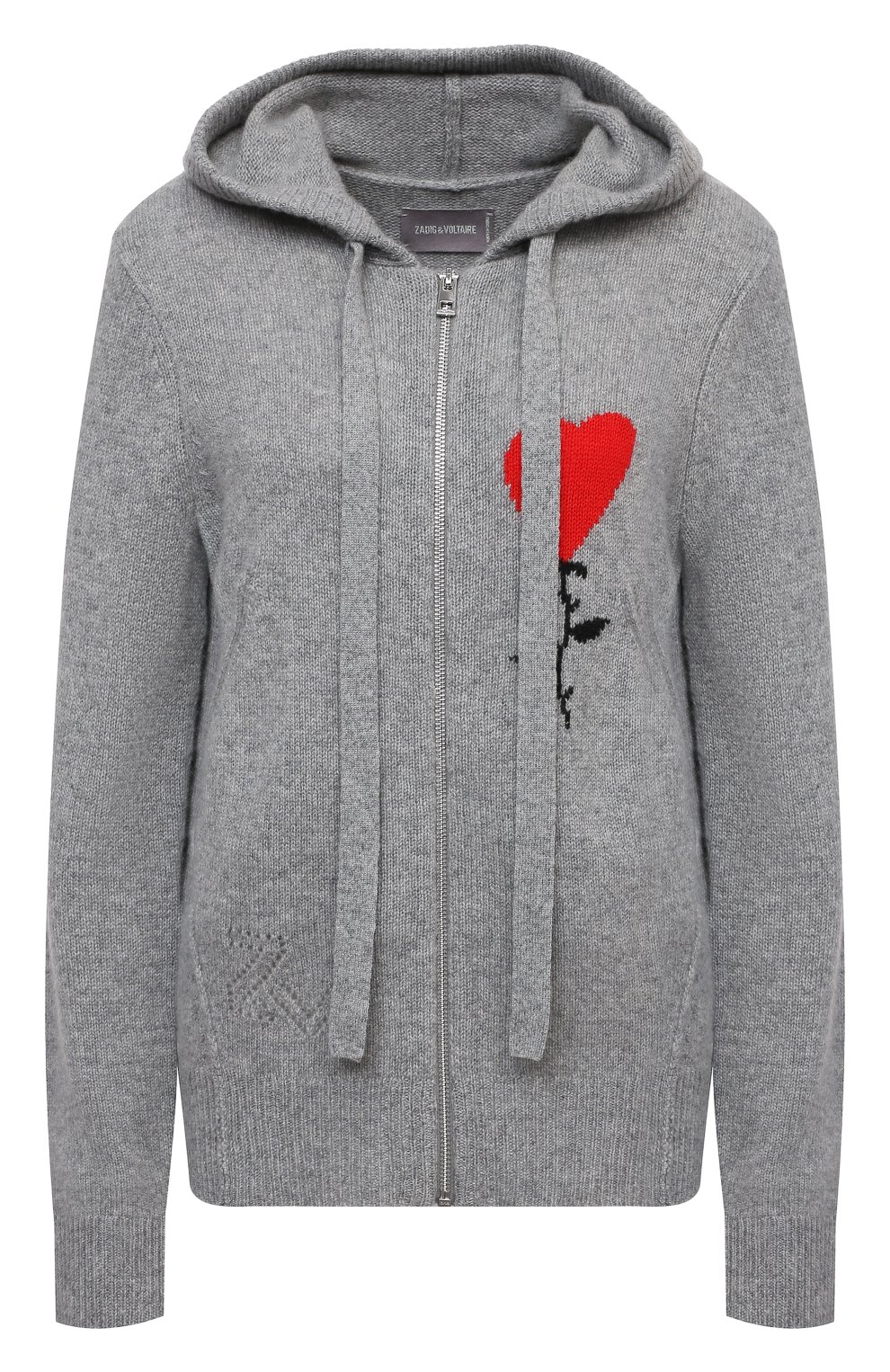 Кашемировый кардиган ZADIG AND VOLTAIRE серого цвета по цене 55250 руб., арт. SKMZ2403F, фото 1 Кашемировый кардиган ZADIG AND VOLTAIRE, арт. SKMZ2403F, фото 1