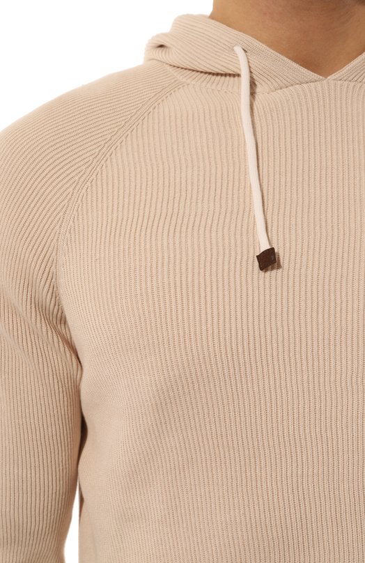 Хлопковое худи Brunello Cucinelli M2900B2022 Бежевый  M2900B2022 Фото 5