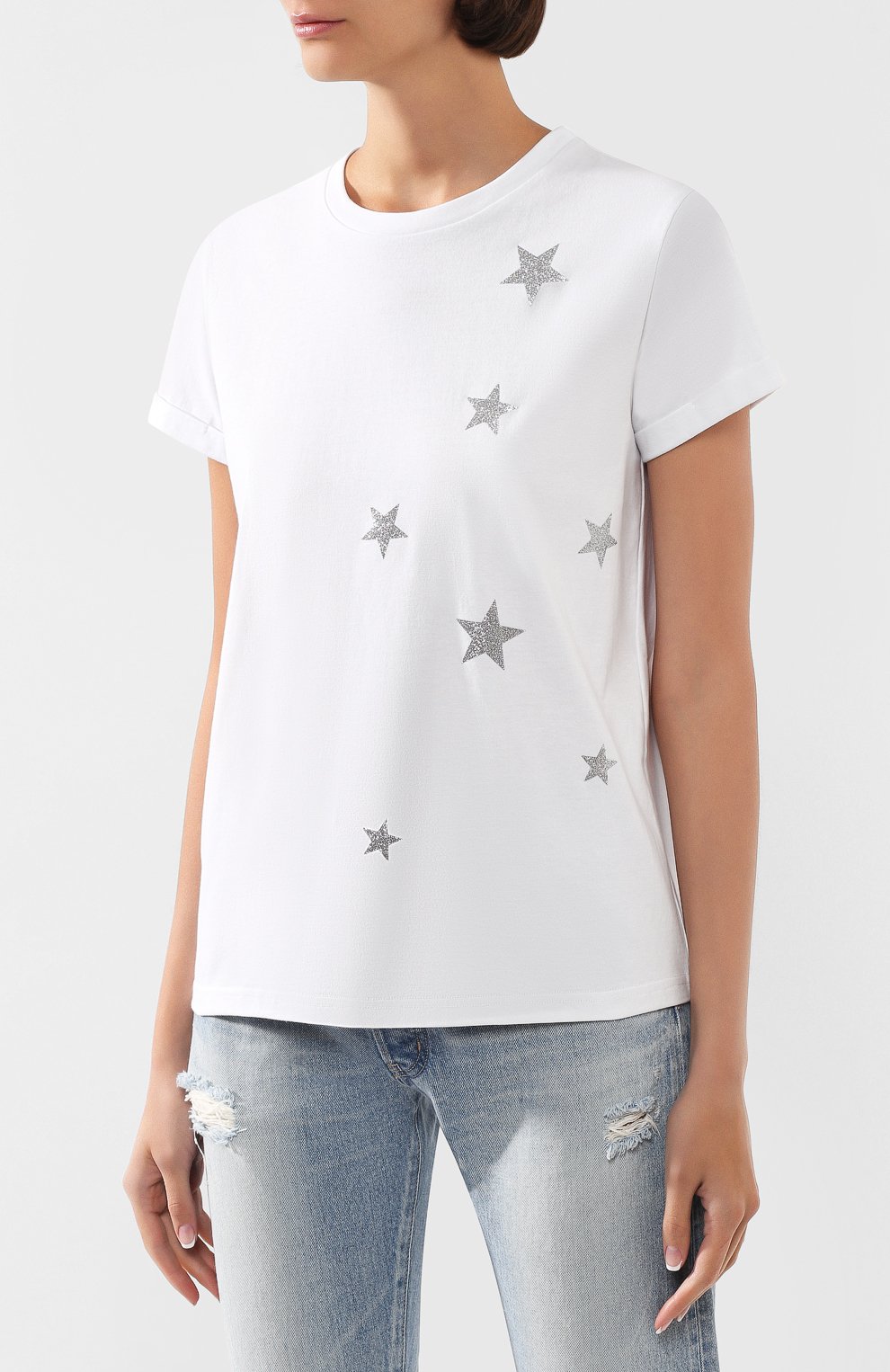 Хлопковая футболка SEVEN LAB, арт. T20-SILVER STARS G white, фото 3