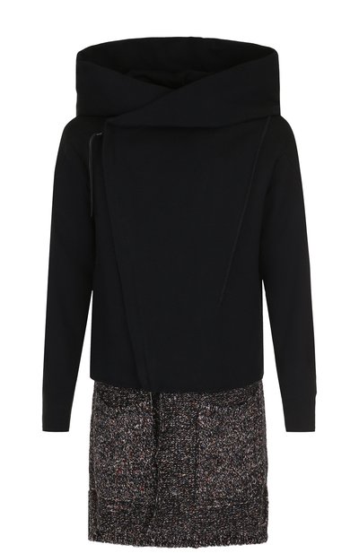 Хлопковое пальто на косой молнии с капюшоном (Y) EDITION, арт. Y-UFE F01 0159, фото 1