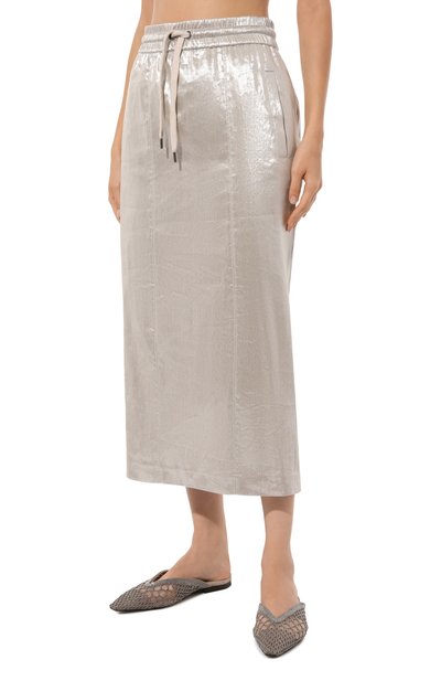 Льняная юбка BRUNELLO CUCINELLI, арт. ML155G3566, фото 3