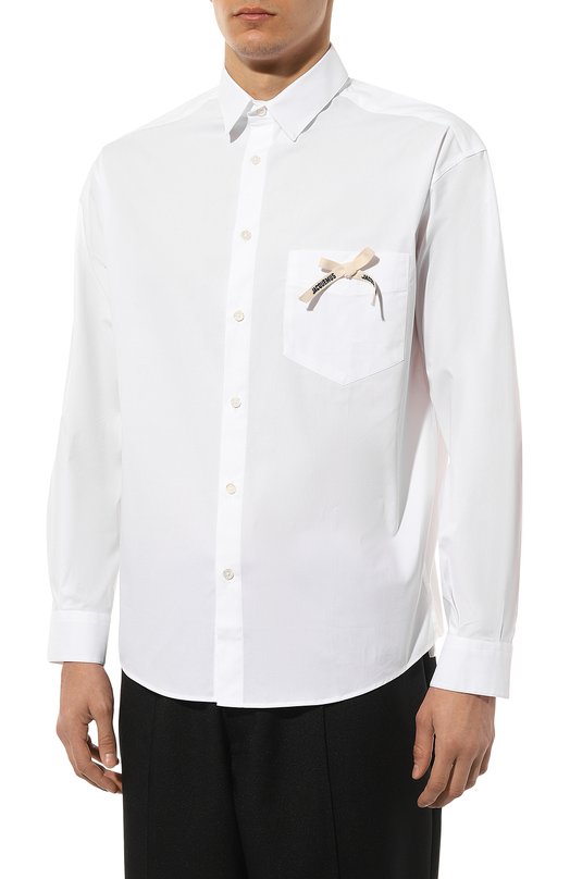 Хлопковая рубашка Jacquemus 23H/216SH001-1454 Белый  23H/216SH001-1454 Фото 3