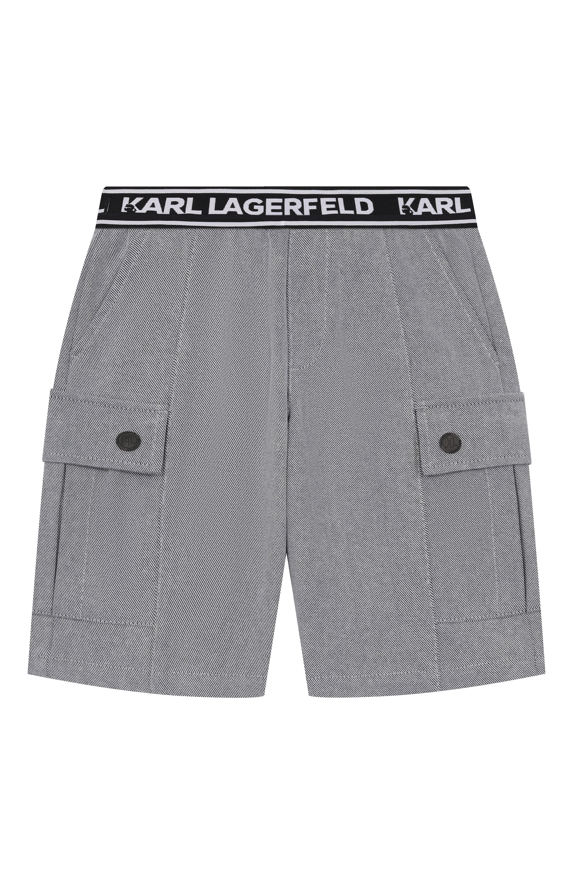 Хлопковые шорты-карго KARL LAGERFELD KIDS, арт. Z31087, фото 1