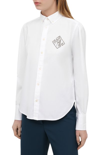 Хлопковая рубашка POLO RALPH LAUREN белого цвета по цене 14750 руб., арт. 211780688, фото 3 Хлопковая рубашка POLO RALPH LAUREN, арт. 211780688, фото 3