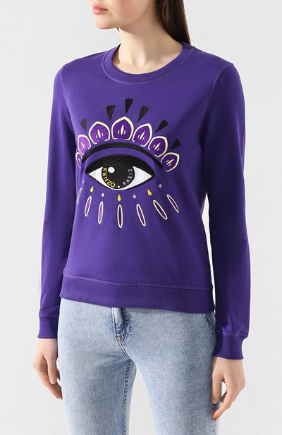 Хлопковый свитшот KENZO фиолетового цвета по цене 18550 руб., арт. FA52SW7104XC, фото 3 Хлопковый свитшот KENZO, арт. FA52SW7104XC, фото 3