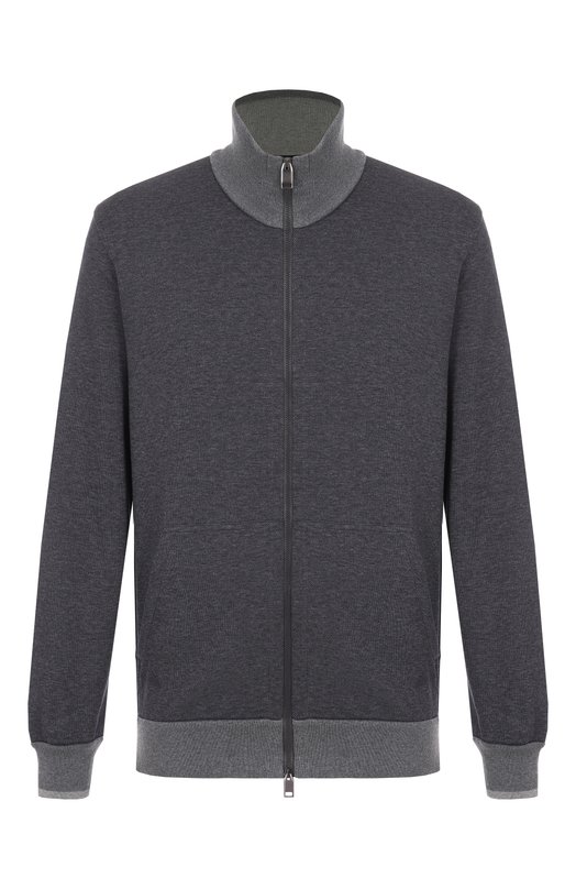 Хлопковая толстовка Brioni UJNU0L/PA611 Серый UJNU0L/PA611