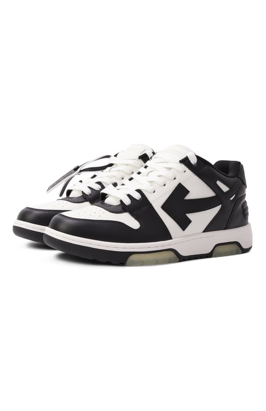 Кожаные кеды Out of Office Off-White 0MIA189C99LEA007 Чёрно-белый 0MIA189C99LEA007
