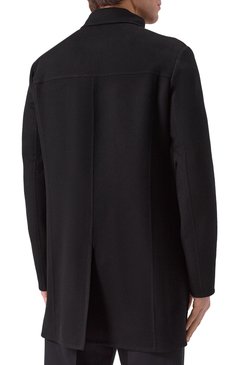 Мужской кашемировое пальто MVST черного цвета, арт. TXEKB-ES4365-1/LC1598 | Фото 4 (Длина (верхняя одежда): До середины бедра; Материал внешний: Кашемир, Шерсть; Рукава: Длинные; Мужское Кросс-КТ: пальто-верхняя одежда; Стили: Кэжуэл; 1-2-бортные: Двубортные)