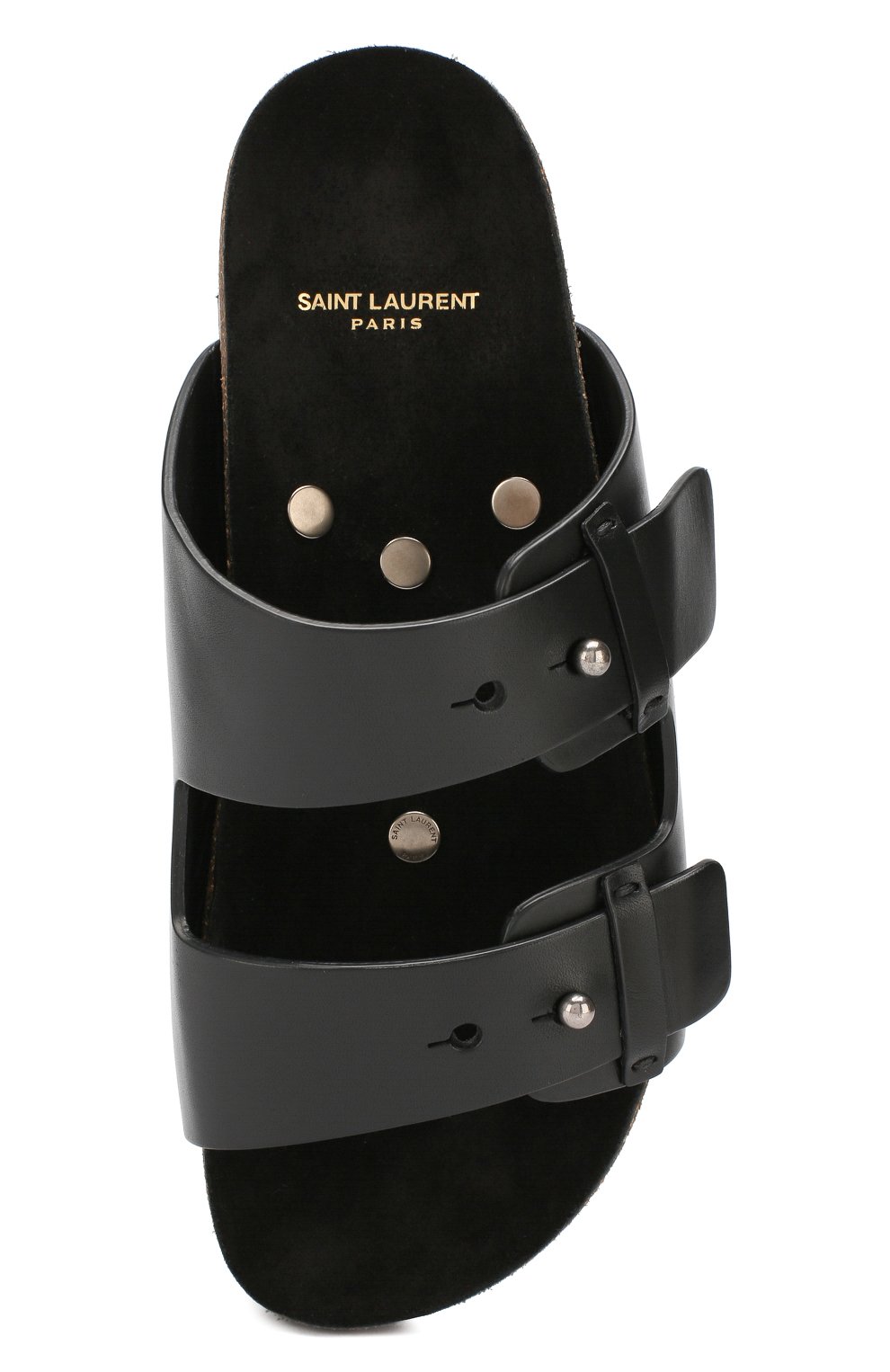 Кожаные шлепанцы SAINT LAURENT, арт. 557561/0MU00, фото 5