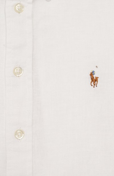 Рубашка из хлопка и льна RALPH LAUREN белого цвета по цене 9950 руб., арт. 323737246, фото 3 Рубашка из хлопка и льна RALPH LAUREN, арт. 323737246, фото 3
