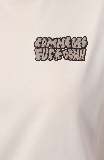 Хлопковая футболка COMME DES FUCKDOWN белого цвета по цене 7685 руб., арт. CFABW01083, фото 5 Хлопковая футболка COMME DES FUCKDOWN, арт. CFABW01083, фото 5