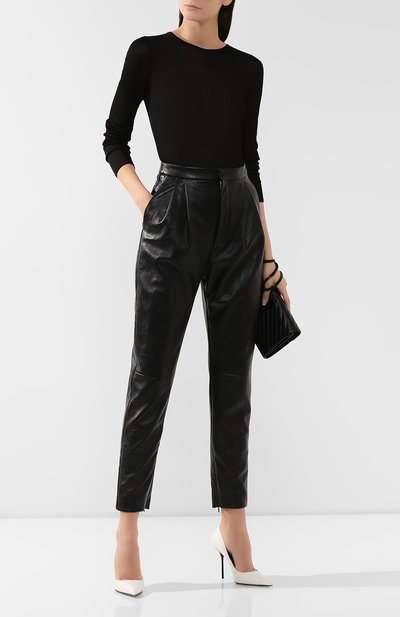 Кожаные брюки SAINT LAURENT, арт. 589597/YC2UE, фото 2