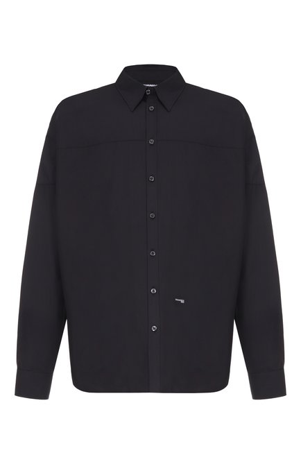 Мужская хлопковая рубашка DSQUARED2 черного цвета, арт. S71DM0776/D35222 | Фото 1 (Рукава: Длинные; Драгоценные камни: Проставлено; Материал внешний: Хлопок; Материал сплава: Проставлено; Длина (для топов): Стандартные)