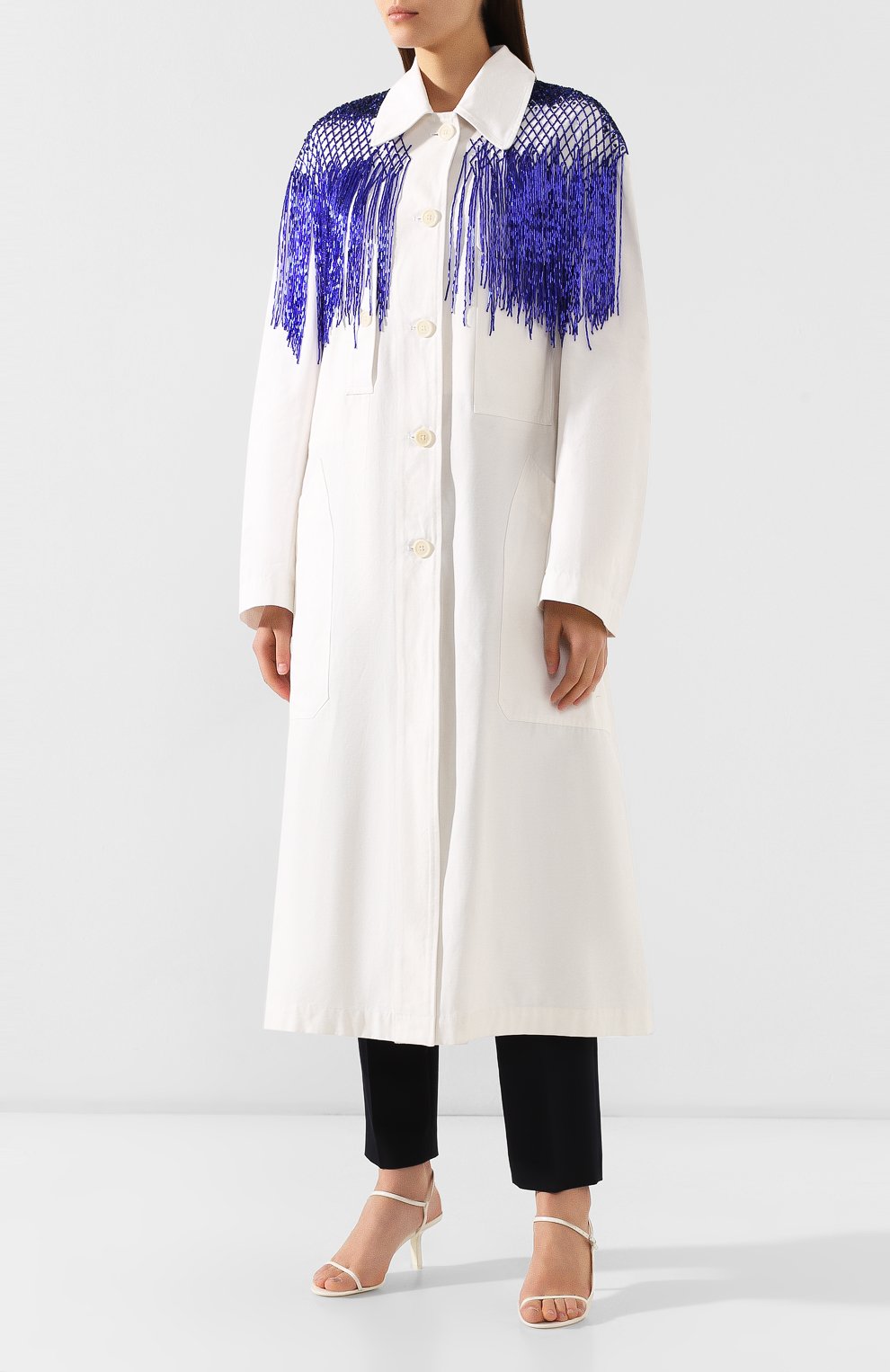 Хлопковый плащ DRIES VAN NOTEN белого цвета по цене 112000 руб., арт. 191-10226-7293, фото 3 Хлопковый плащ DRIES VAN NOTEN, арт. 191-10226-7293, фото 3