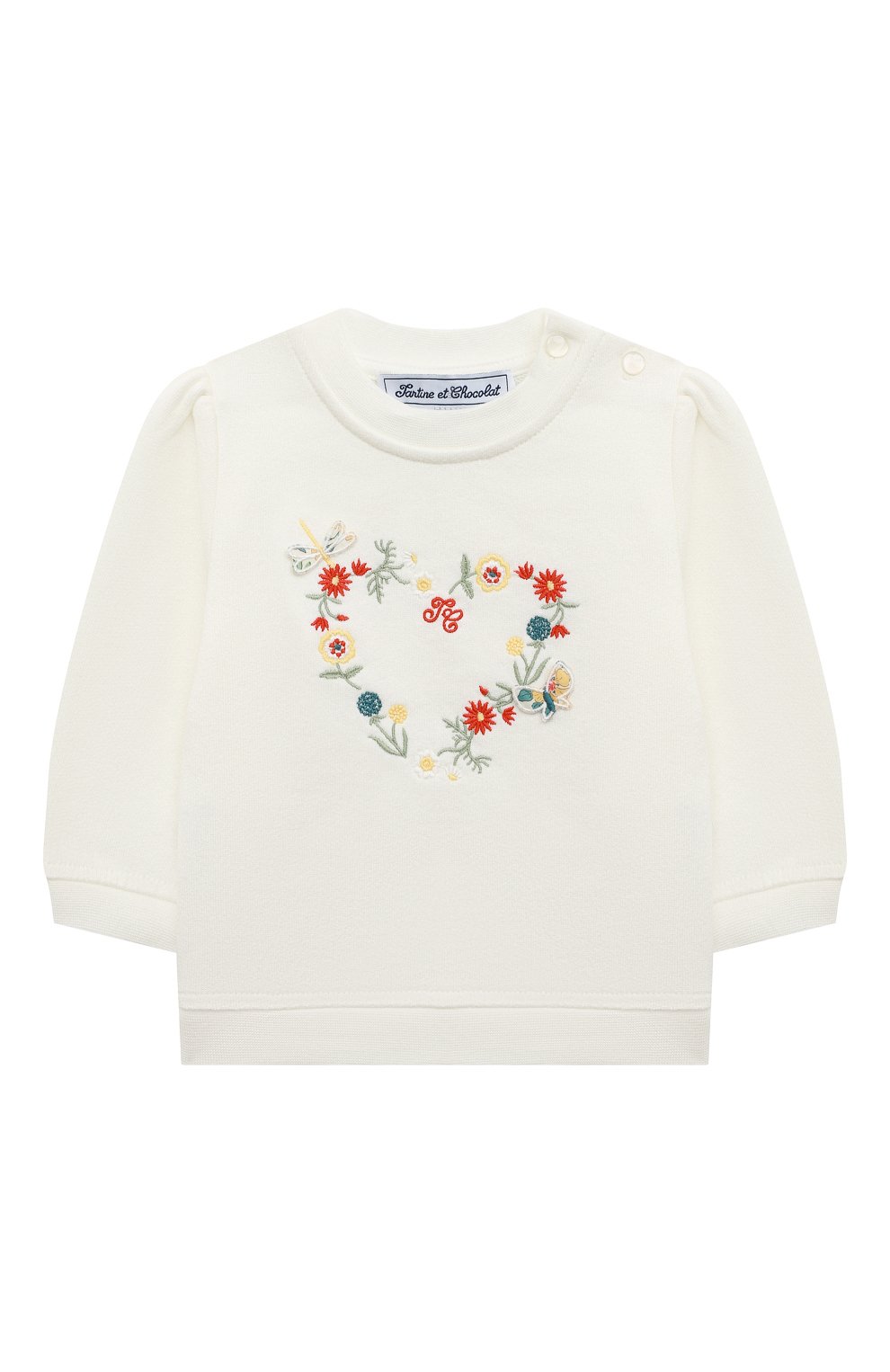 Хлопковый свитшот TARTINE ET CHOCOLAT кремового цвета по цене 8995 руб., арт. TU15001, фото 1 Хлопковый свитшот TARTINE ET CHOCOLAT, арт. TU15001, фото 1
