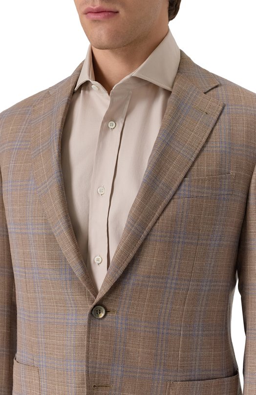 Шерстяной пиджак Canali 23275-CF05069 Коричневый  23275-CF05069 Фото 7