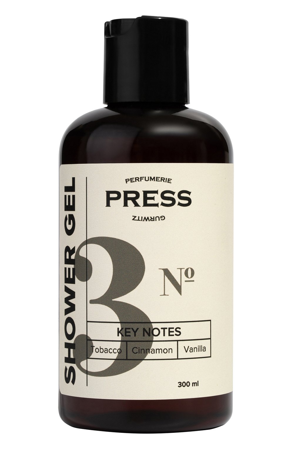 Гель для душа №3 tobacco, cinnamon, vanilla (300ml) PRESS GURWITZ PERFUMERIE, арт. 4631159194096, фото 1
