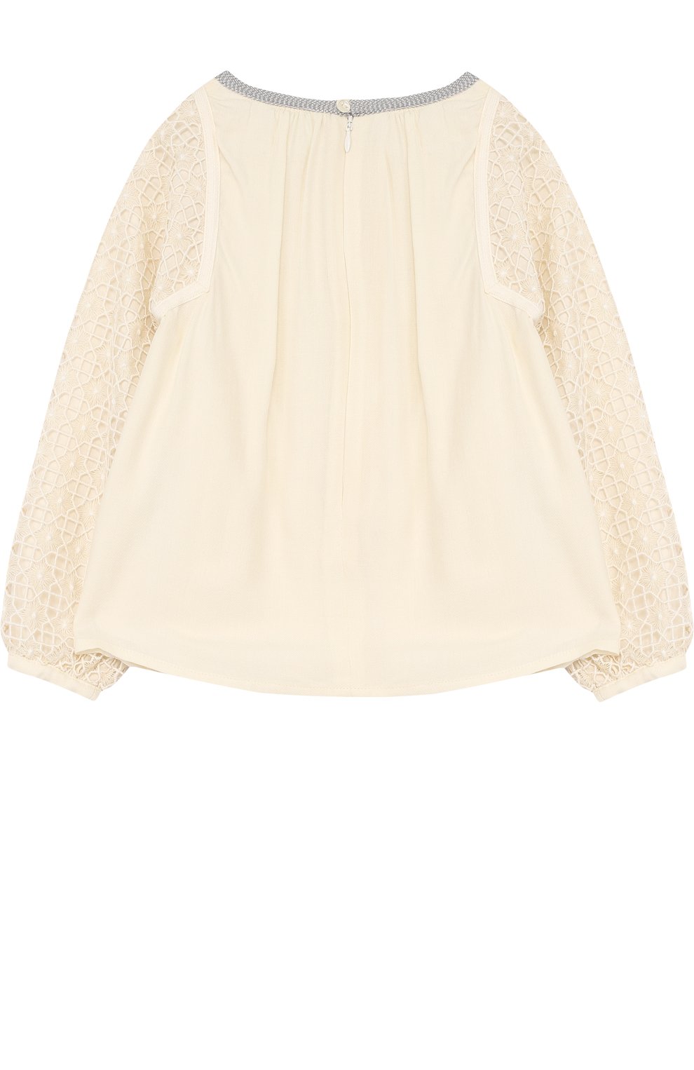 Блуза свободного кроя с кружевной отделкой на рукавах CHLOÉ, арт. C15567/2A-5A, фото 2