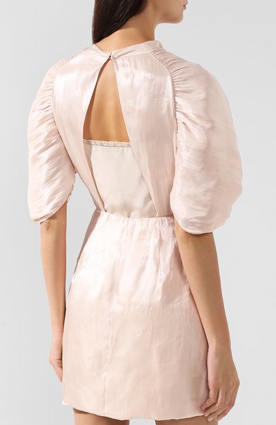 Однотонное мини-платье с воротником-стойкой PRADA, арт. P36U6-1RZO-F0442, фото 4