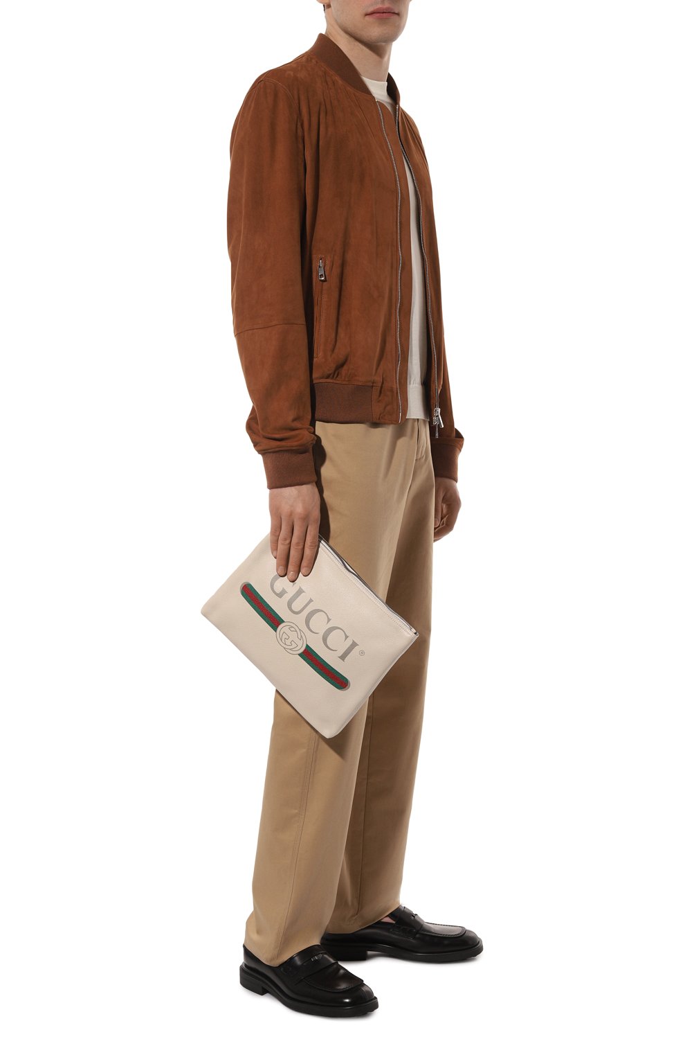 Кожаный клатч GUCCI кремового цвета по цене 106560 руб., арт. 500981 0GCAT, фото 6 Кожаный клатч GUCCI, арт. 500981 0GCAT, фото 6