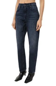 Женские джинсы DOLCE & GABBANA синего цвета, арт. FTAIAD/G8KR4 | Фото 3 (Длина (брюки, джинсы): Стандартные; Драгоценные камни: Проставлено; Материал сплава: Проставлено; Материал внешний: Хлопок, Деним; Кросс-КТ: Деним; Стили: Кэжуэл; Детали: Делаве; Силуэт Ж (брюки и джинсы): Бойфренды)