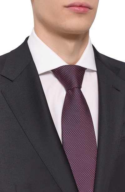 Шелковый галстук CORNELIANI бордового цвета по цене 25100 руб., арт. 25U302-2520303, фото 2 Шелковый галстук CORNELIANI, арт. 25U302-2520303, фото 2