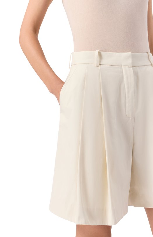 Хлопковые шорты Nina Ricci 25PCPA010/C01086 Кремовый  25PCPA010/C01086 Фото 5