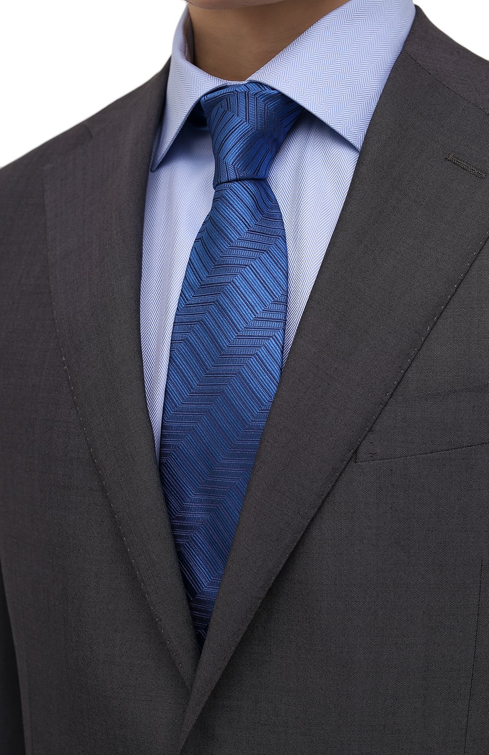 Шелковый галстук LANVIN синего цвета по цене 12600 руб., арт. 3212/TIE, фото 2 Шелковый галстук LANVIN, арт. 3212/TIE, фото 2
