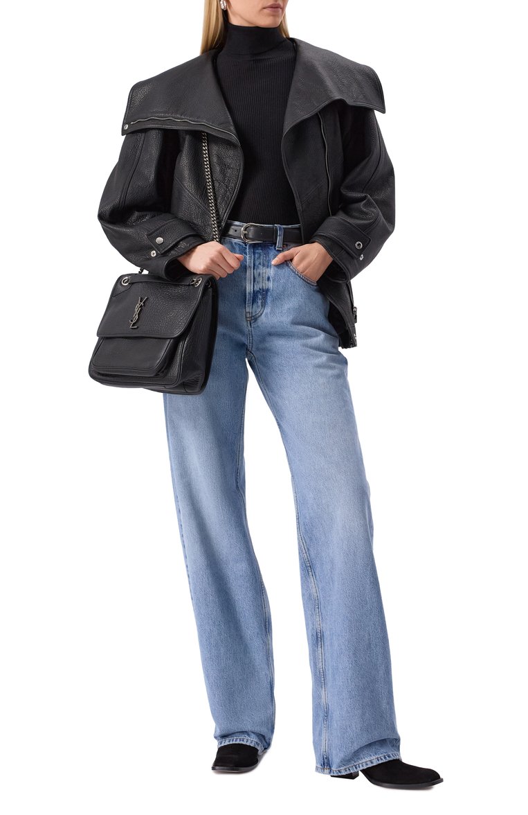 Женская сумка niki large SAINT LAURENT черного цвета, арт. 803777/AACIA | Фото 7 (Материал: Натуральная кожа; Размер: large; Ремень/цепочка: На ремешке)