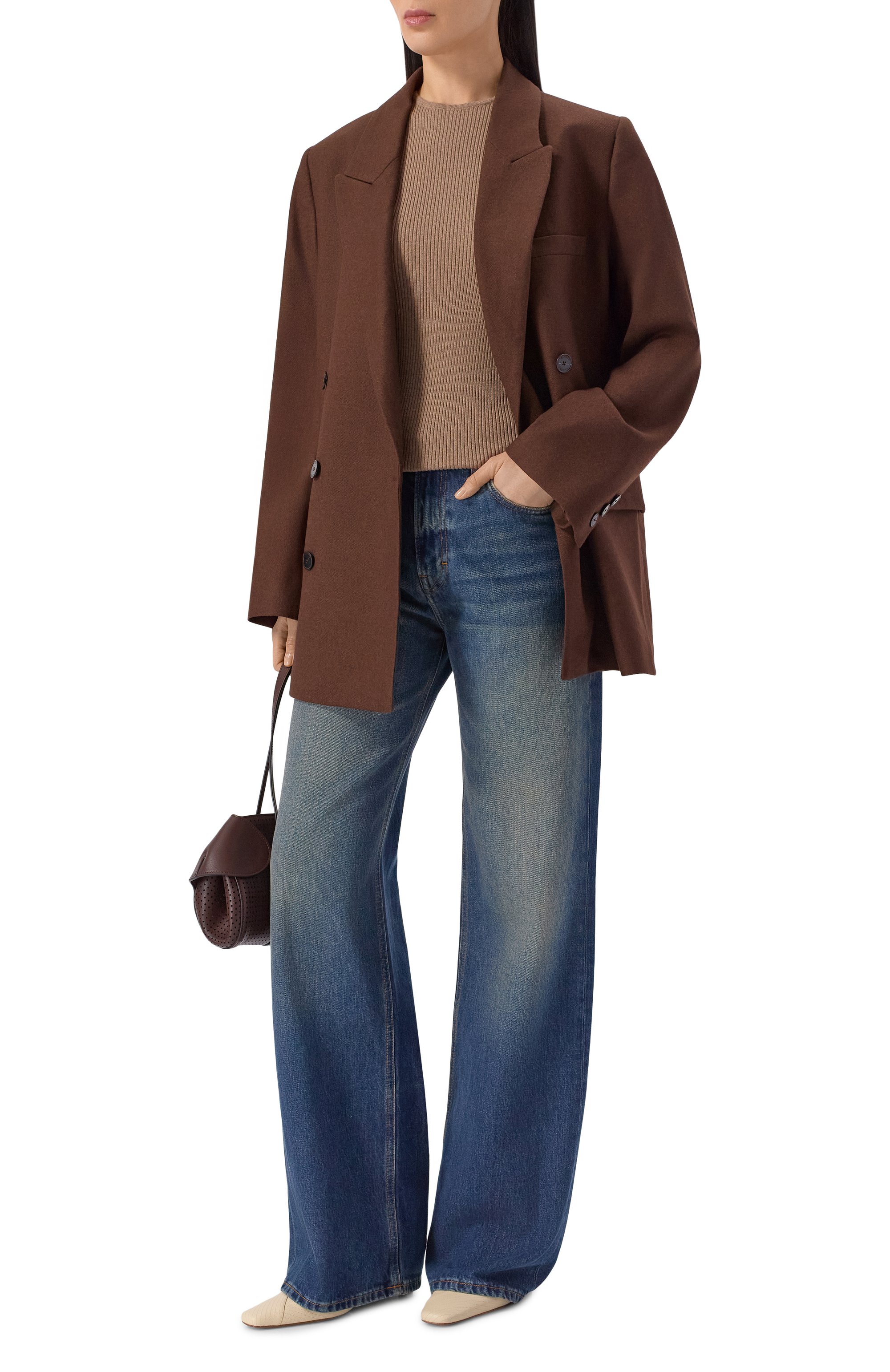 Шерстяной топ NOBLE&BRULEE бежевого цвета по цене 35000 руб., арт. NB421432, фото 2 Шерстяной топ NOBLE&BRULEE, арт. NB421432, фото 2