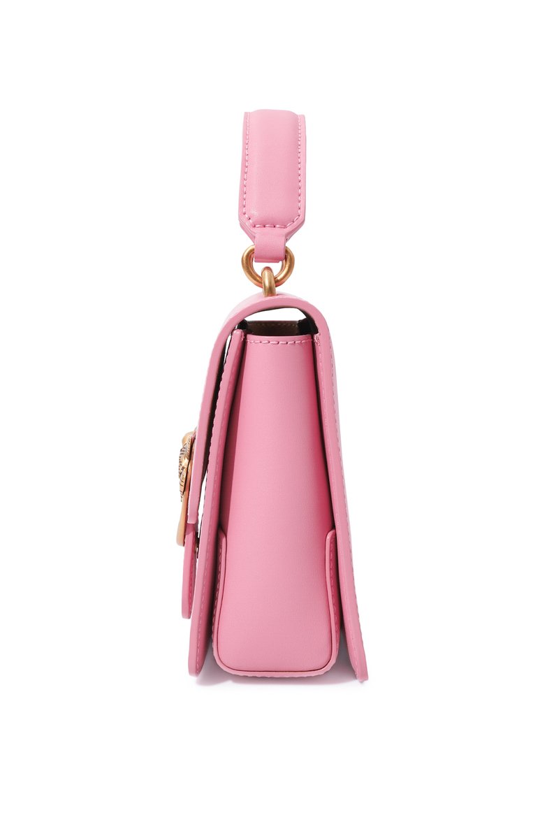 Женская сумка love one PINKO розового цвета, арт. 100071/A0F1 | Фото 4 (Материал: Натуральная кожа; Материал сплава: Проставлено; Размер: mini; Ремень/цепочка: На ремешке; Драгоценные камни: Проставлено)