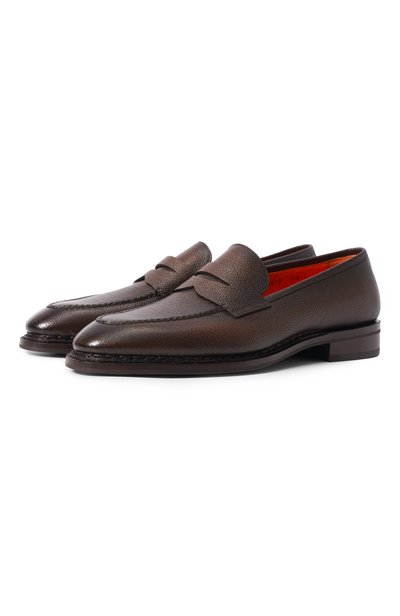 Мужские кожаные пенни-лоферы SANTONI, арт. MCAG19085MI1BPGL