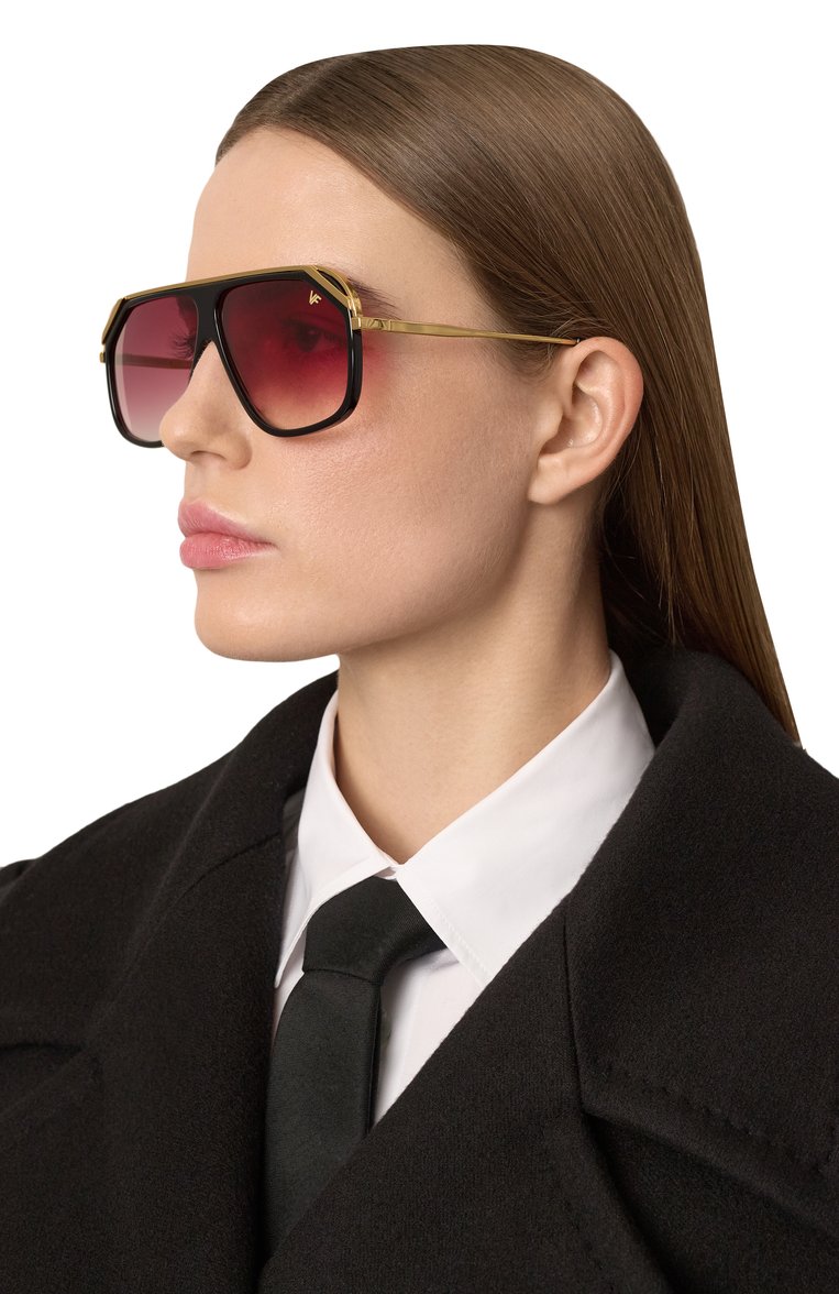 Женские со�лнцезащитные очки VINTAGE FRAMES розового цвета, арт. EASTW00D BLACK/BURGUNDY | Фото 2 (Нос: Не проставлено; Региональные ограничения белый список (Axapta Mercury): Не проставлено; Тип очков: С/з; Материал: Пластик; Очки форма: Авиаторы; Оптика Гендер: оптика-женское)