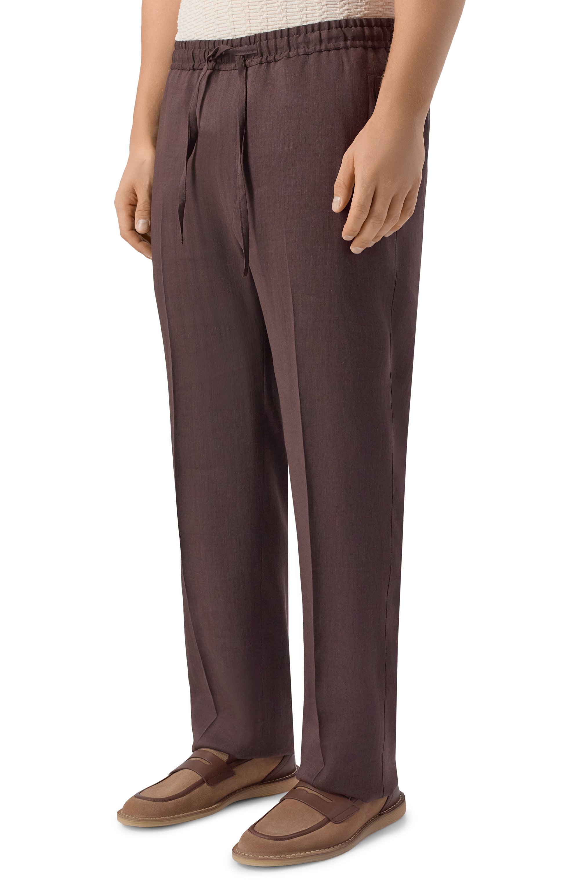 Брюки изо льна и шерсти CORNELIANI темно-коричневого цвета по цене 65650 руб., арт. 274554/2718468, фото 3 Брюки изо льна и шерсти CORNELIANI, арт. 274554/2718468, фото 3