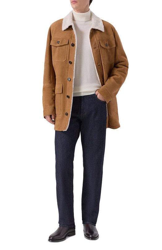 Дубленка из овчины Stefano Ricci M7J4300150/LAC0NY Коричневый  M7J4300150/LAC0NY Фото 2