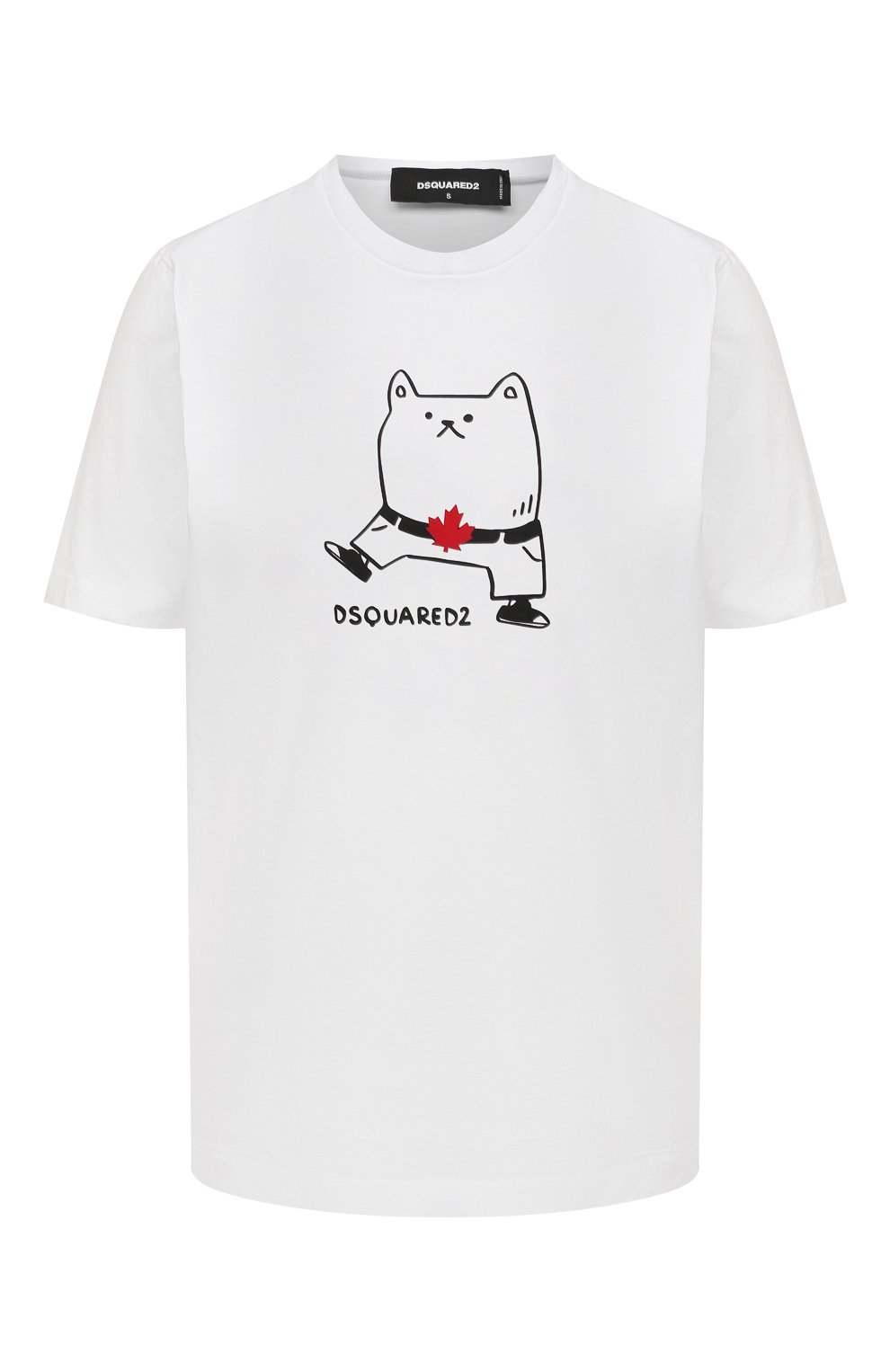 Хлопковая футболка DSQUARED2 белого цвета по цене 24050 руб., арт. S75GD0262/S23009, фото 1 Хлопковая футболка DSQUARED2, арт. S75GD0262/S23009, фото 1