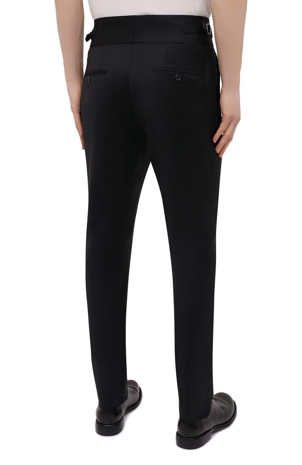 Шерстяные брюки DOLCE & GABBANA черного цвета по цене 85500 руб., арт. GWBRET/FUBFA, фото 4 Шерстяные брюки DOLCE & GABBANA, арт. GWBRET/FUBFA, фото 4