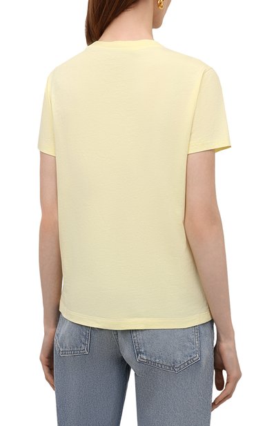Хлопковая футболка KENZO желтого цвета по цене 13800 руб., арт. FC52TS8464YM, фото 4 Хлопковая футболка KENZO, арт. FC52TS8464YM, фото 4