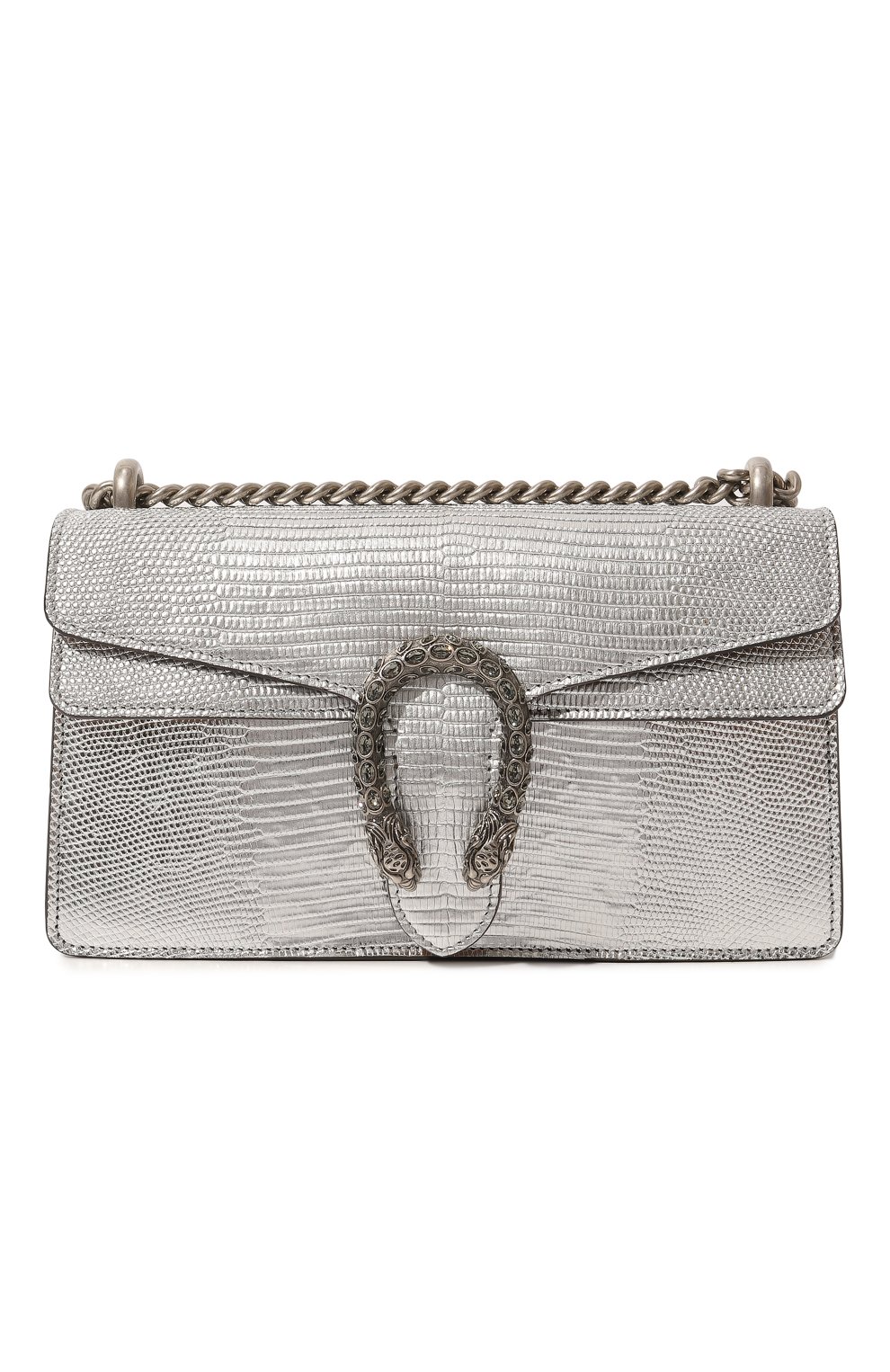 Сумка dionysus small из кожи ящерицы GUCCI серебряного цвета по цене 676800 руб., арт. 499623 EYZBX, фото 1 Сумка dionysus small из кожи ящерицы GUCCI, арт. 499623 EYZBX, фото 1