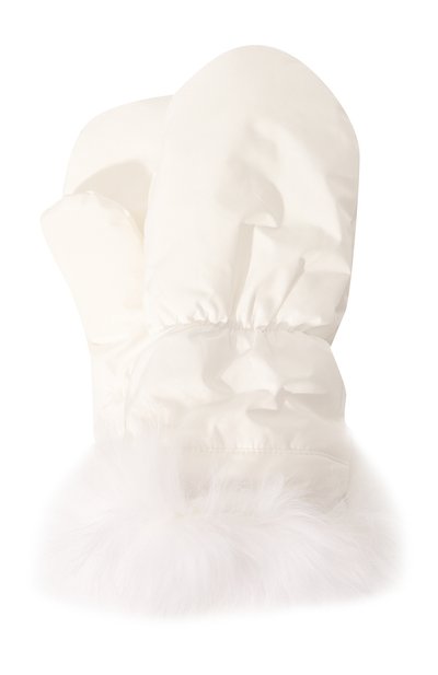 Пуховые варежки с отделкой из песца YVES SALOMON ENFANT, арт. 23WEA014XXDOXW