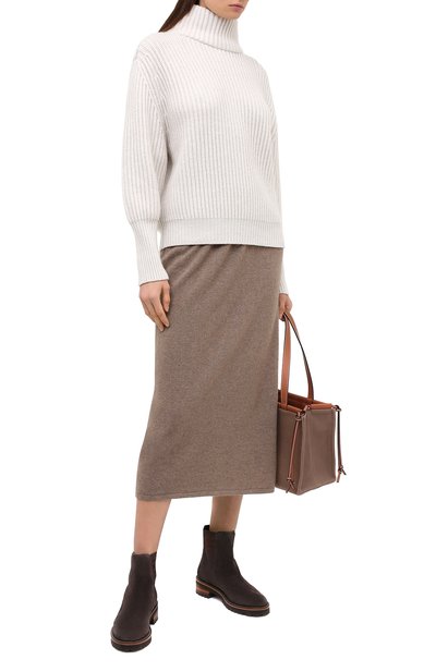 Кашемировая юбка TEGIN бежевого цвета по цене 35000 руб., арт. FS445, фото 2 Кашемировая юбка TEGIN, арт. FS445, фото 2