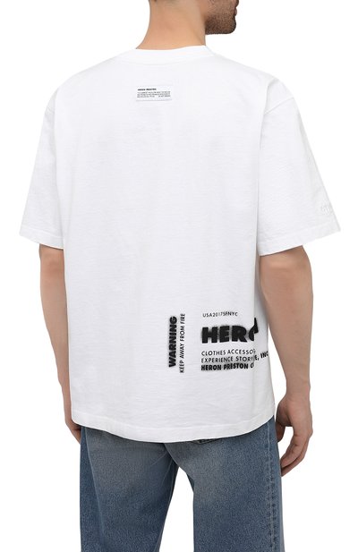 Хлопковая футболка heron preston x cat HERON PRESTON, арт. HMAA028S21JER0010118, фото 4