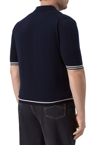 Хлопковое поло KITON темно-синего цвета по цене 218500 руб., арт. UMK0708, фото 4 Хлопковое поло KITON, арт. UMK0708, фото 4